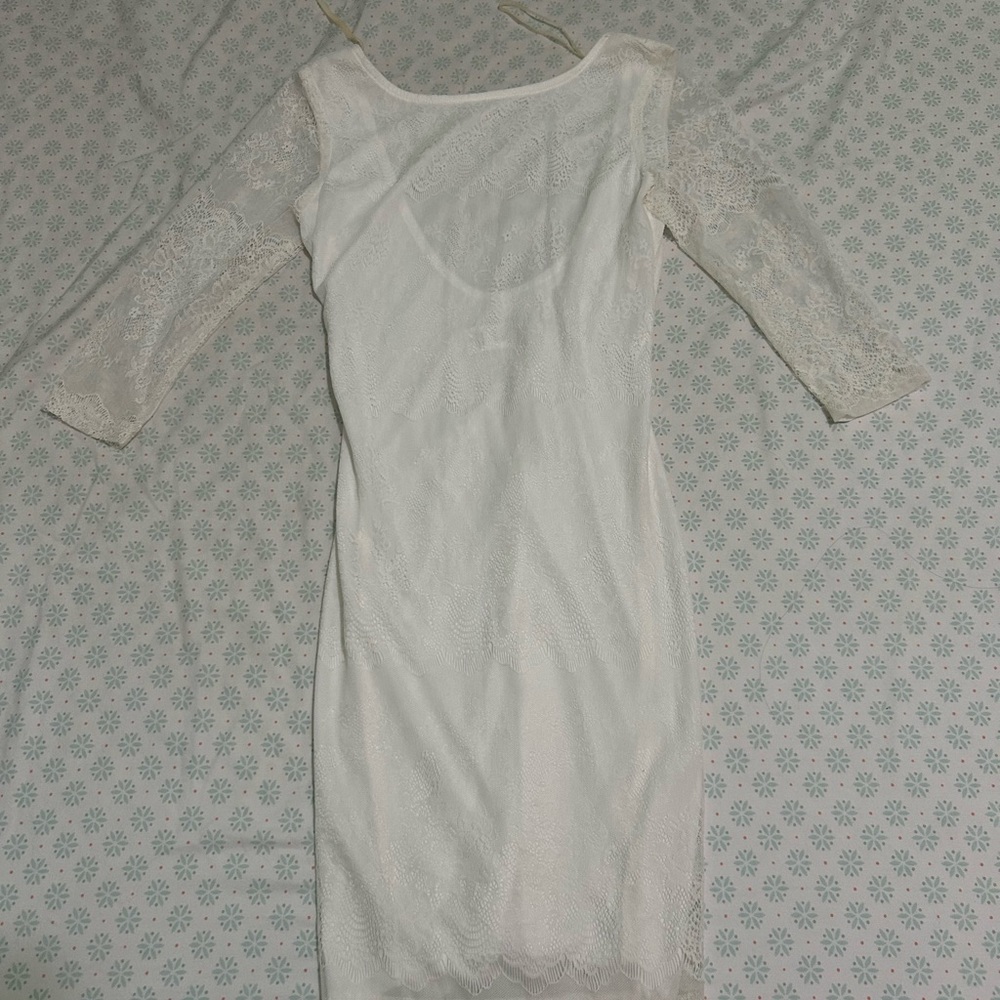 Rubber Ducky Productions, Inc. White Lace Long Sleeve Dress